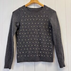 Unbranded Womens Classic Old Money Holiday Rhinestone Sweater Size S Cozy NYE